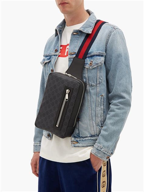 gucci black bag mens|Gucci sling bags men's.